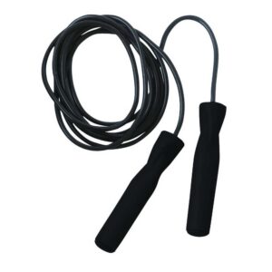 Corde à sauter noire sur fond blanc