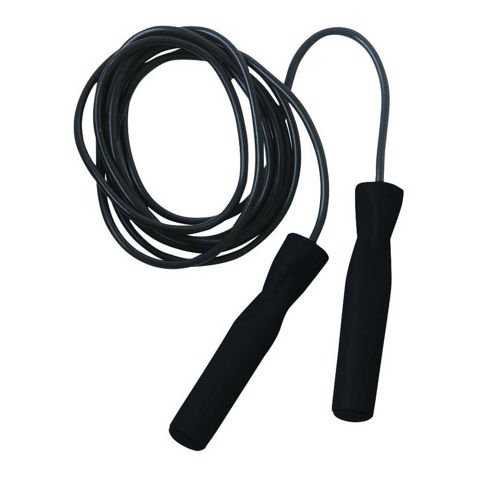 Corde à sauter noire sur fond blanc